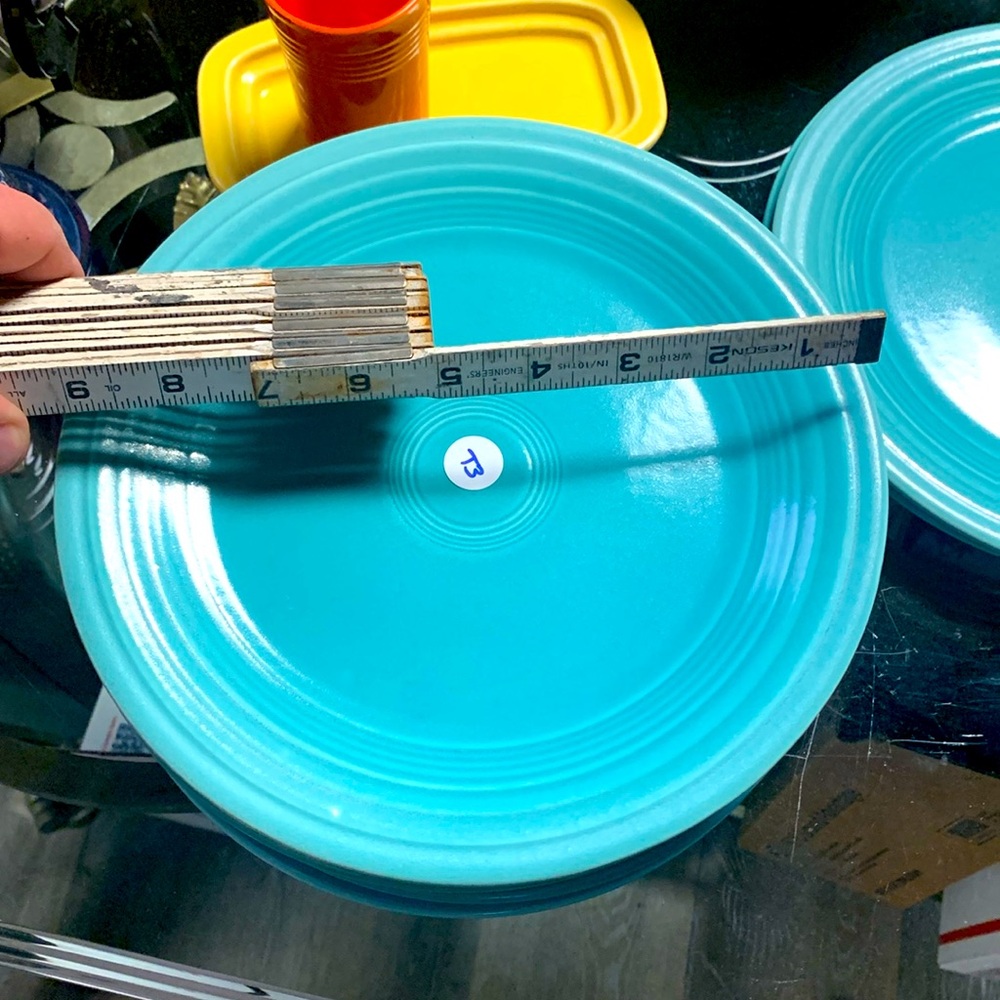 Fiesta Vintage Original Turquoise 9.5” Plate Wet foot!!! T3